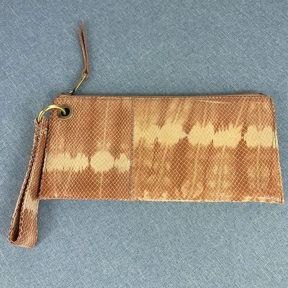 HOBO Desert Tie Dye Leather Card Holder Wristlet Wallet NWOT
